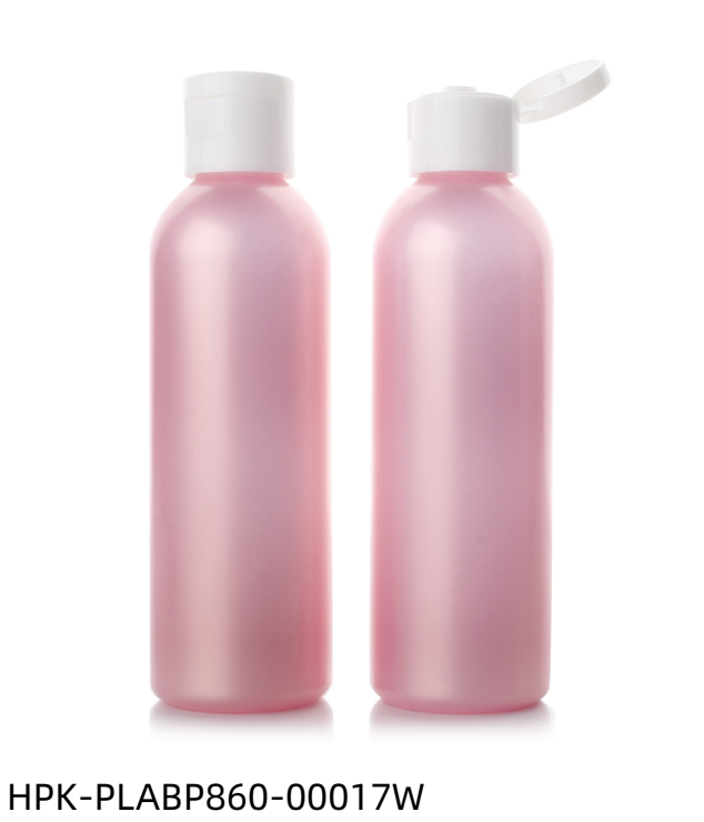 Pink Flip Top Cap Plastic Lotion Bottle